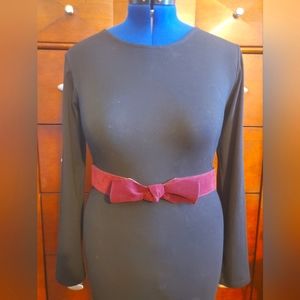 Women Dressy Burgundy Bow Belt